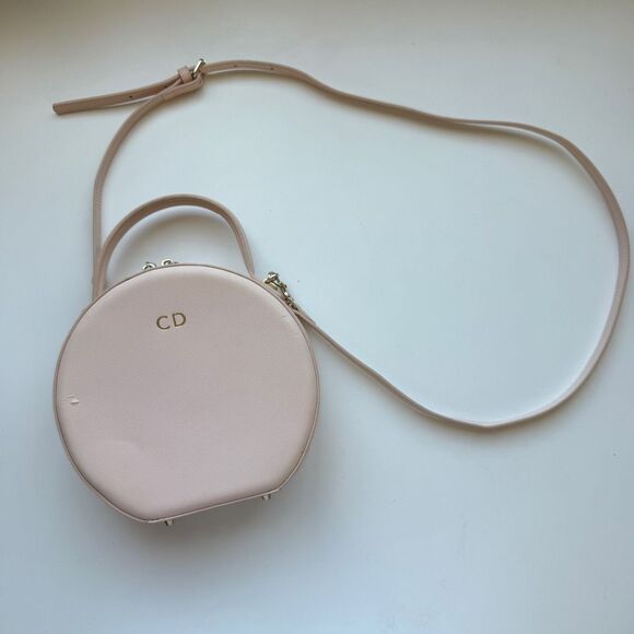 TDE The Daily Edited Round Circle Top Handle Crossbody Bag, Light Pink Saffiano - Picture 1 of 8